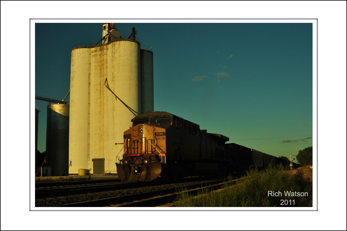 Rich's grain elevator and train